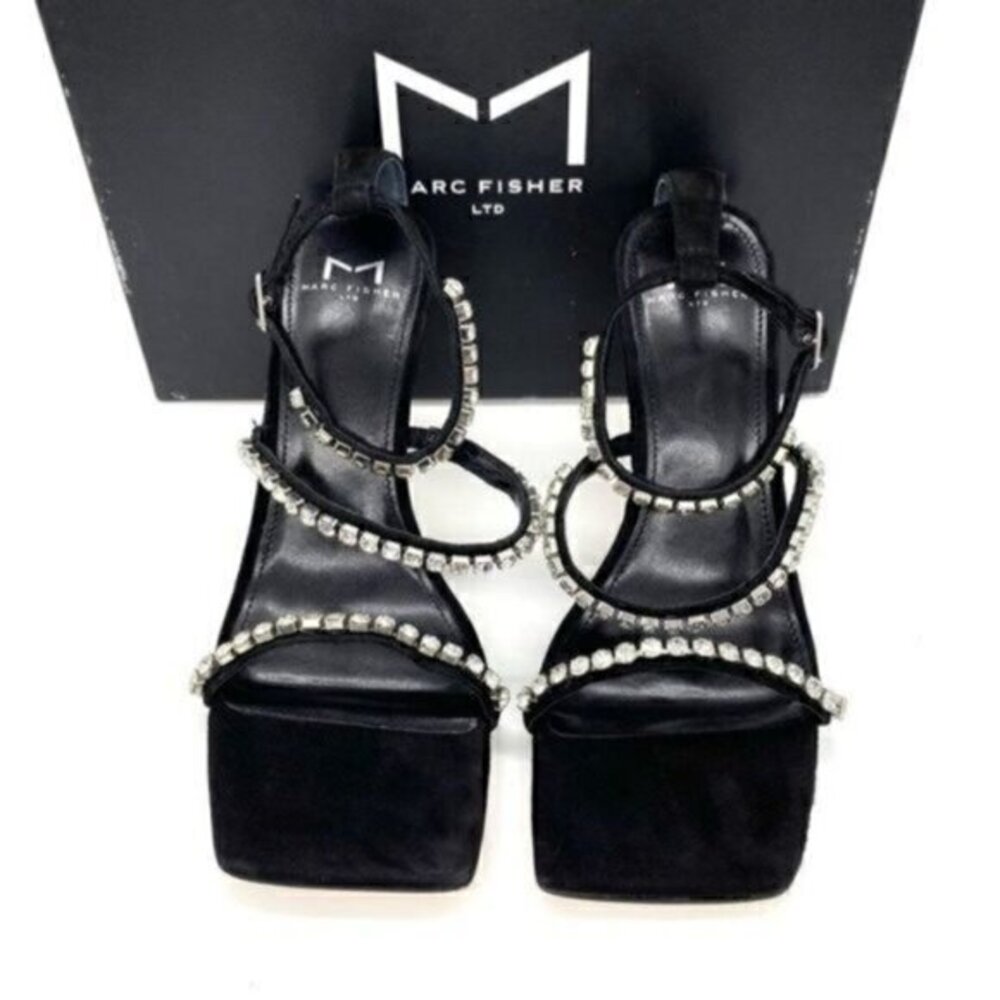 Marc Fisher Women's Dezzi Embellished Strappy High Heel Sandals 7.5 New